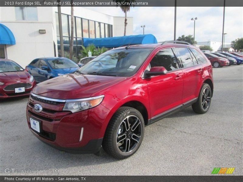 Ruby Red / SEL Appearance Charcoal Black/Gray Alcantara 2013 Ford Edge SEL