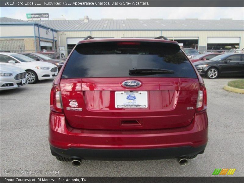 Ruby Red / SEL Appearance Charcoal Black/Gray Alcantara 2013 Ford Edge SEL