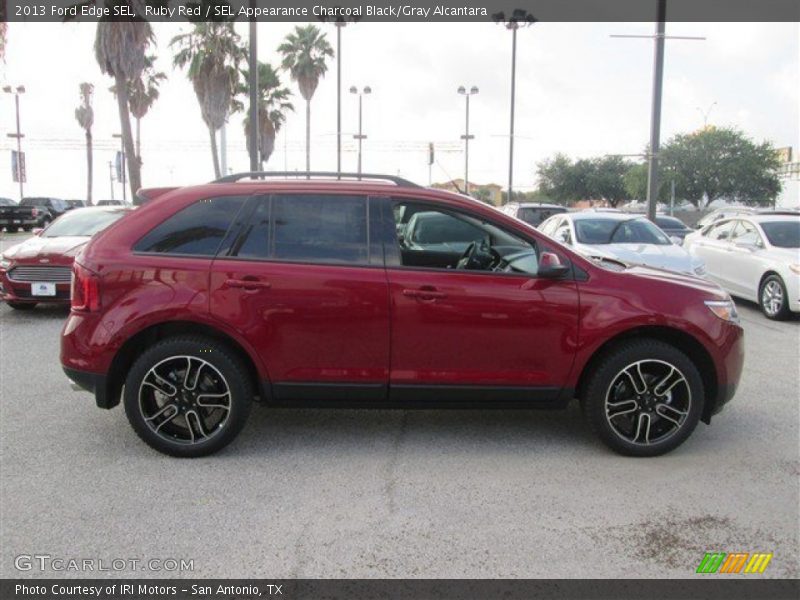 Ruby Red / SEL Appearance Charcoal Black/Gray Alcantara 2013 Ford Edge SEL