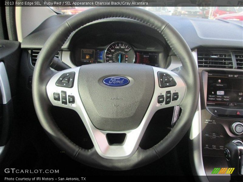 Ruby Red / SEL Appearance Charcoal Black/Gray Alcantara 2013 Ford Edge SEL