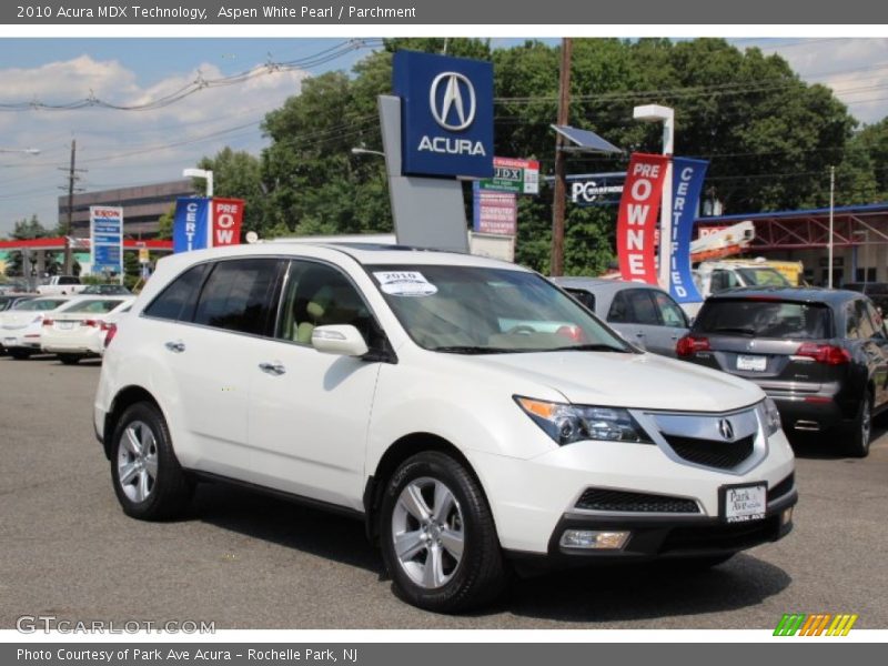 Aspen White Pearl / Parchment 2010 Acura MDX Technology
