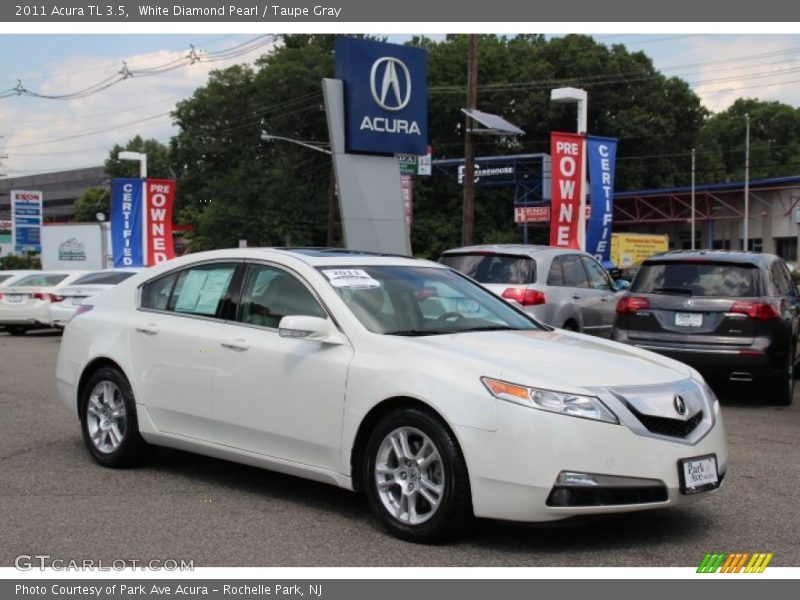 White Diamond Pearl / Taupe Gray 2011 Acura TL 3.5