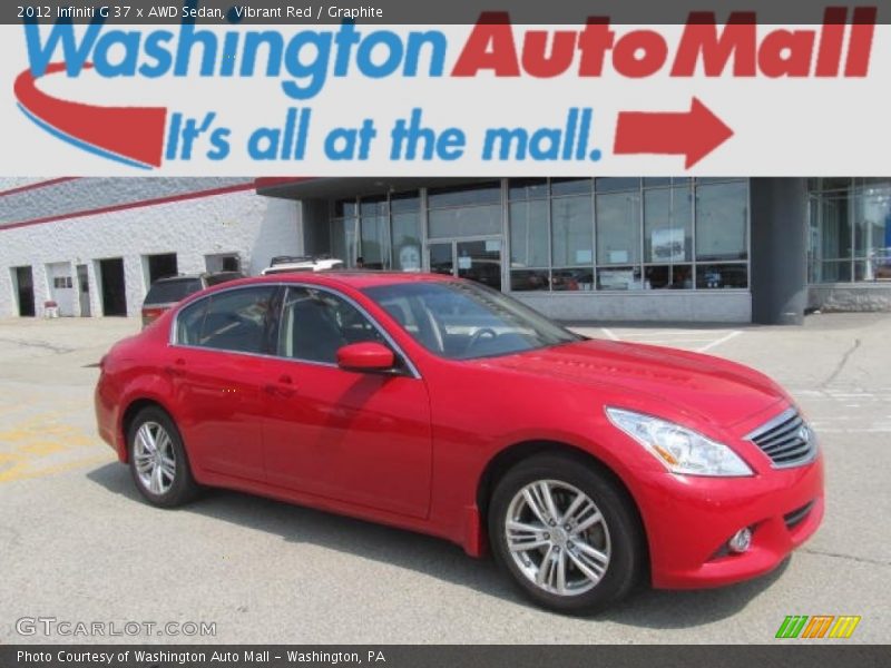 Vibrant Red / Graphite 2012 Infiniti G 37 x AWD Sedan