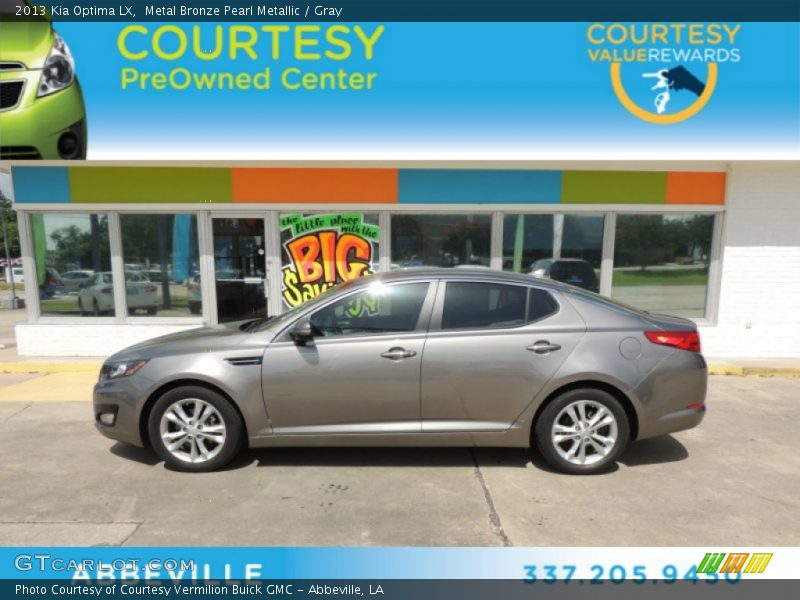 Metal Bronze Pearl Metallic / Gray 2013 Kia Optima LX