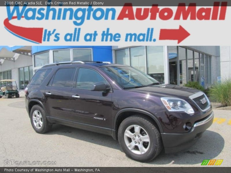 Dark Crimson Red Metallic / Ebony 2008 GMC Acadia SLE