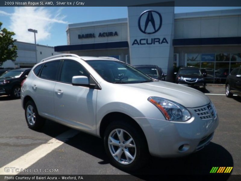 Silver Ice / Gray 2009 Nissan Rogue SL AWD