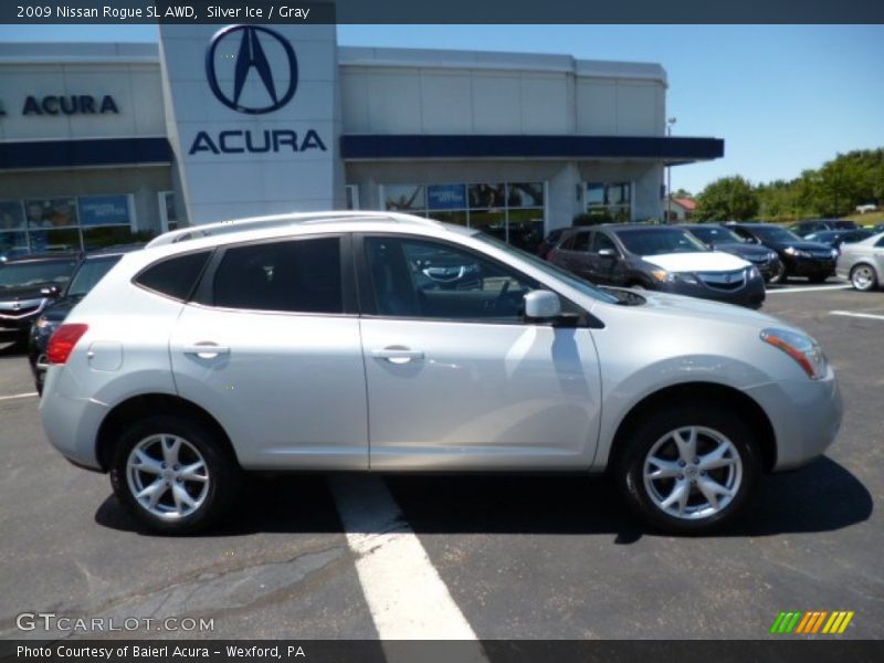 Silver Ice / Gray 2009 Nissan Rogue SL AWD