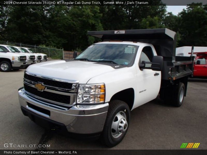 Front 3/4 View of 2014 Silverado 3500HD WT Regular Cab Dump Truck