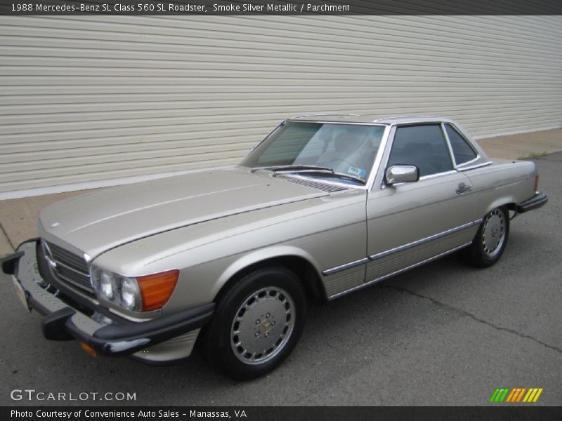 Smoke Silver Metallic / Parchment 1988 Mercedes-Benz SL Class 560 SL Roadster