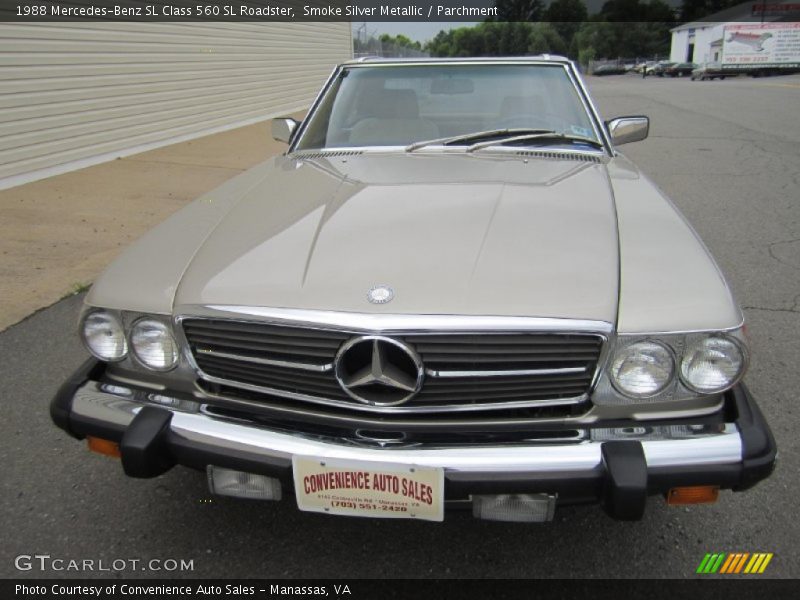 Smoke Silver Metallic / Parchment 1988 Mercedes-Benz SL Class 560 SL Roadster