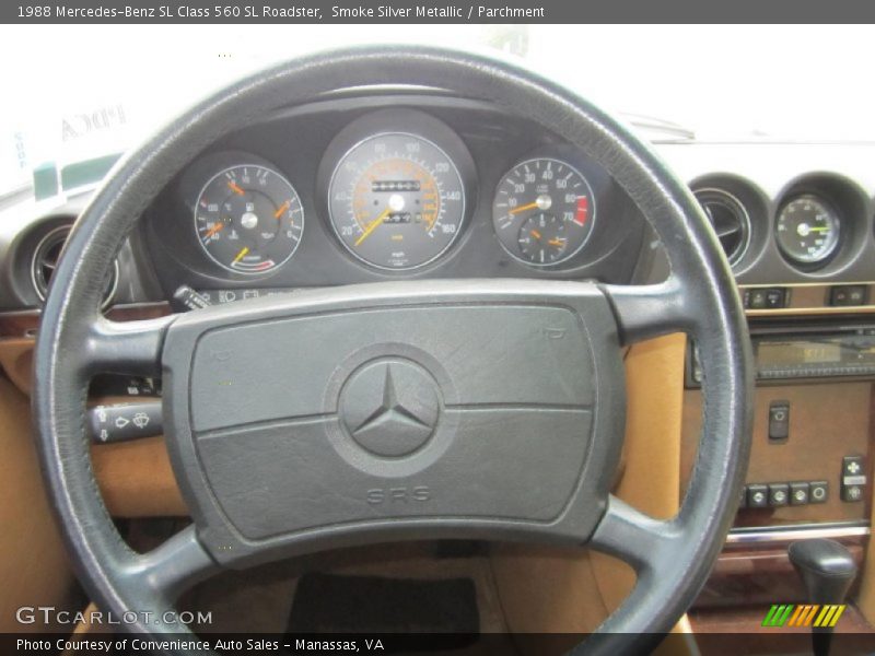 Smoke Silver Metallic / Parchment 1988 Mercedes-Benz SL Class 560 SL Roadster