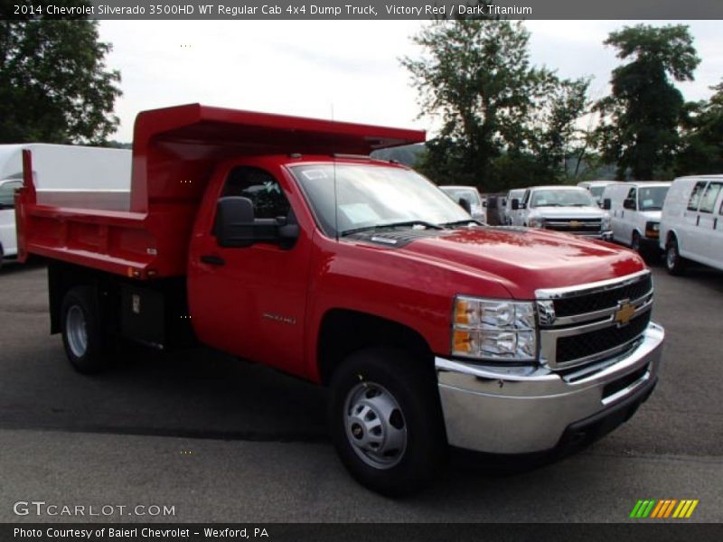 Victory Red / Dark Titanium 2014 Chevrolet Silverado 3500HD WT Regular Cab 4x4 Dump Truck