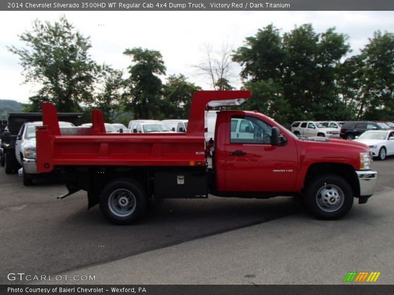 Victory Red / Dark Titanium 2014 Chevrolet Silverado 3500HD WT Regular Cab 4x4 Dump Truck
