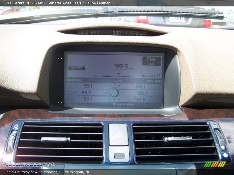 Alberta White Pearl / Taupe Leather 2011 Acura RL SH-AWD
