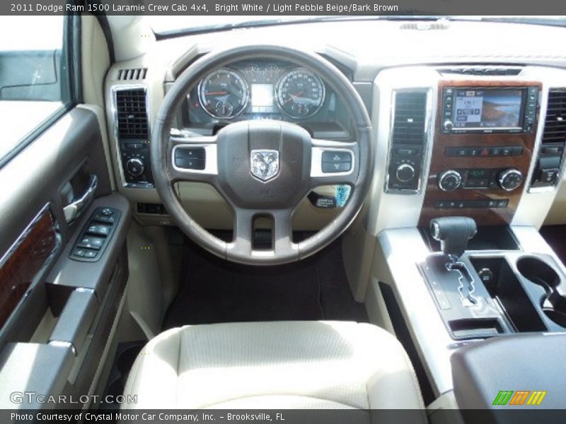 Bright White / Light Pebble Beige/Bark Brown 2011 Dodge Ram 1500 Laramie Crew Cab 4x4
