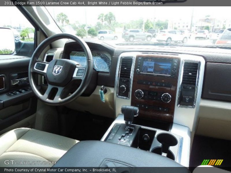 Bright White / Light Pebble Beige/Bark Brown 2011 Dodge Ram 1500 Laramie Crew Cab 4x4