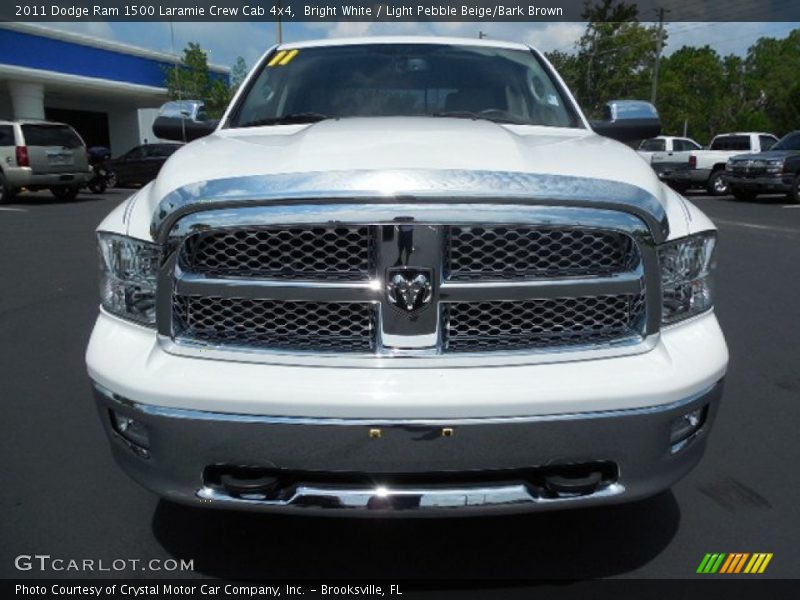 Bright White / Light Pebble Beige/Bark Brown 2011 Dodge Ram 1500 Laramie Crew Cab 4x4