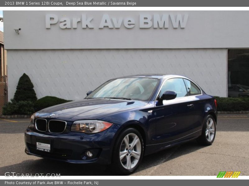 Deep Sea Blue Metallic / Savanna Beige 2013 BMW 1 Series 128i Coupe