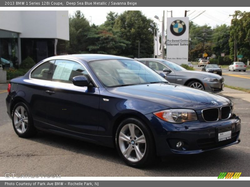 Deep Sea Blue Metallic / Savanna Beige 2013 BMW 1 Series 128i Coupe