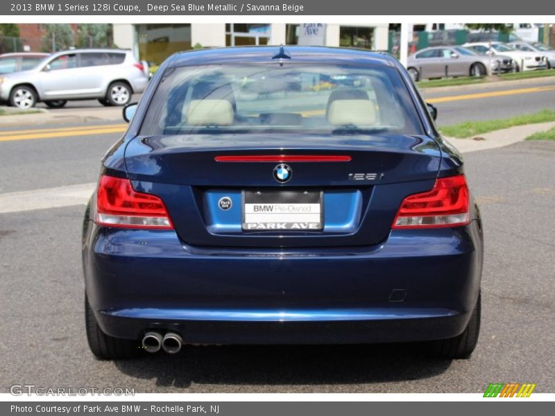 Deep Sea Blue Metallic / Savanna Beige 2013 BMW 1 Series 128i Coupe