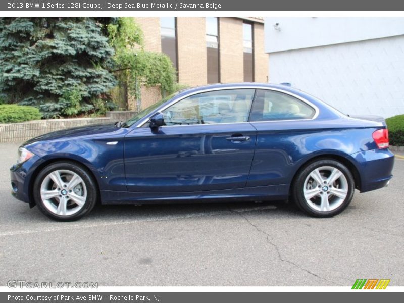 Deep Sea Blue Metallic / Savanna Beige 2013 BMW 1 Series 128i Coupe