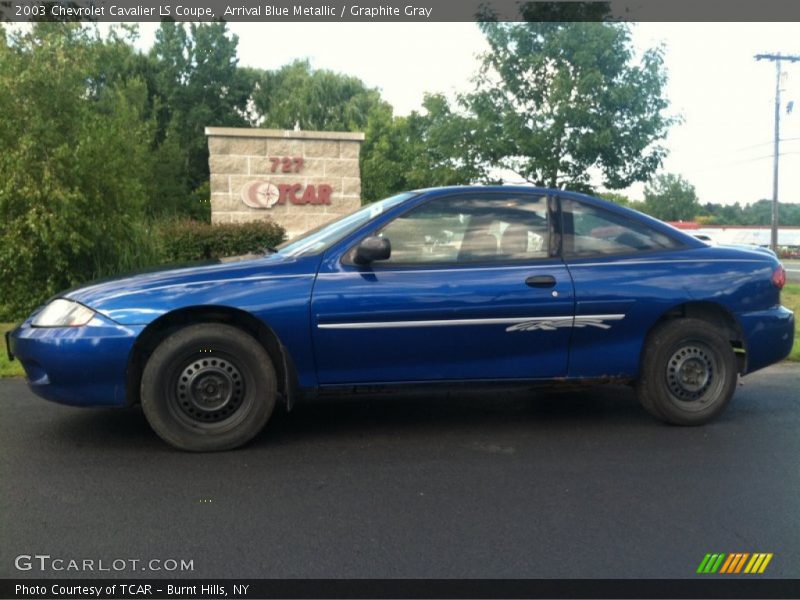 Arrival Blue Metallic / Graphite Gray 2003 Chevrolet Cavalier LS Coupe
