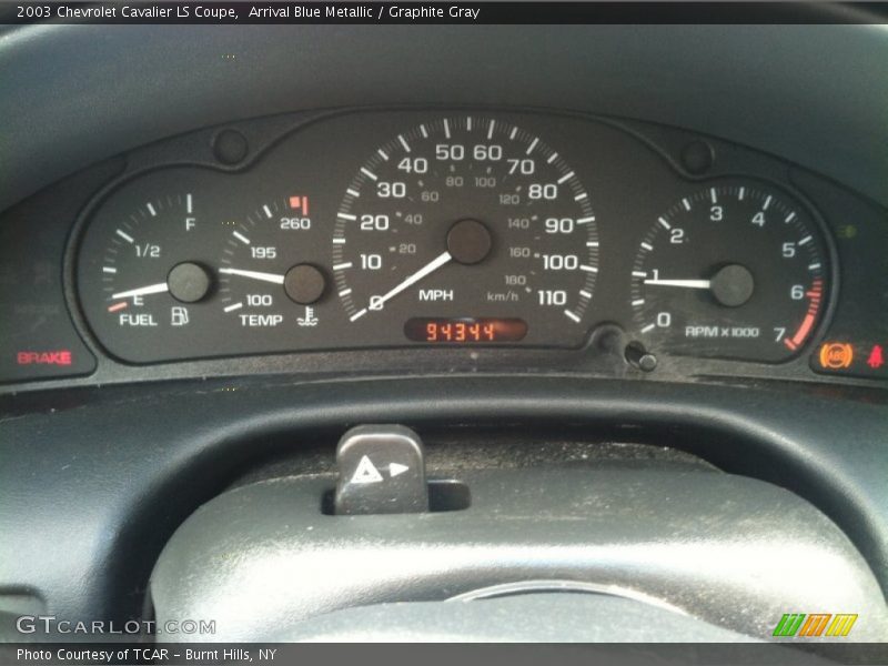 Arrival Blue Metallic / Graphite Gray 2003 Chevrolet Cavalier LS Coupe