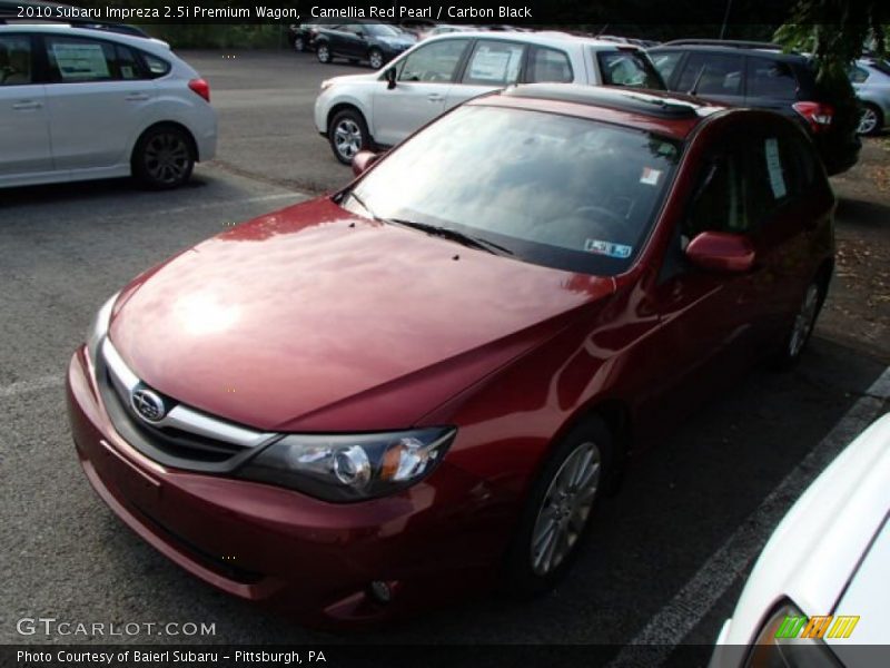 Camellia Red Pearl / Carbon Black 2010 Subaru Impreza 2.5i Premium Wagon