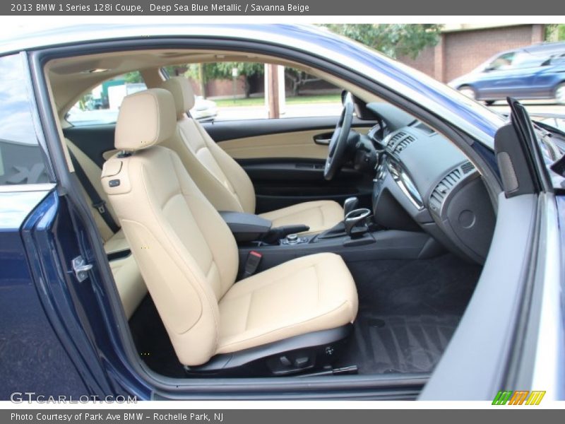 Deep Sea Blue Metallic / Savanna Beige 2013 BMW 1 Series 128i Coupe