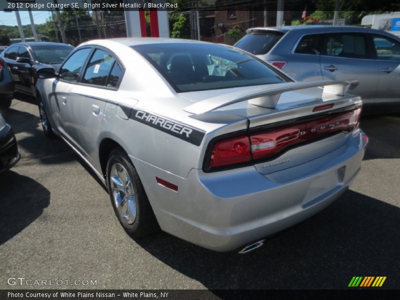Bright Silver Metallic / Black/Red 2012 Dodge Charger SE