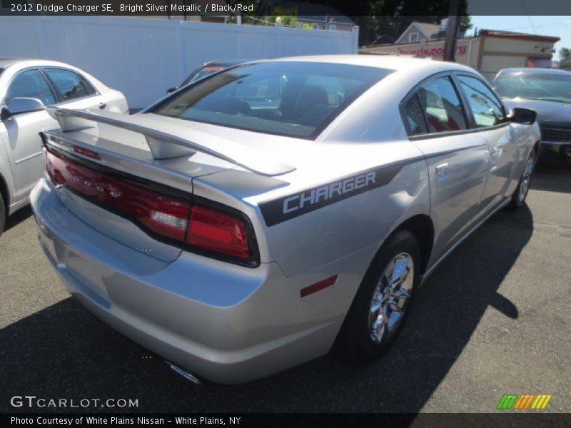 Bright Silver Metallic / Black/Red 2012 Dodge Charger SE