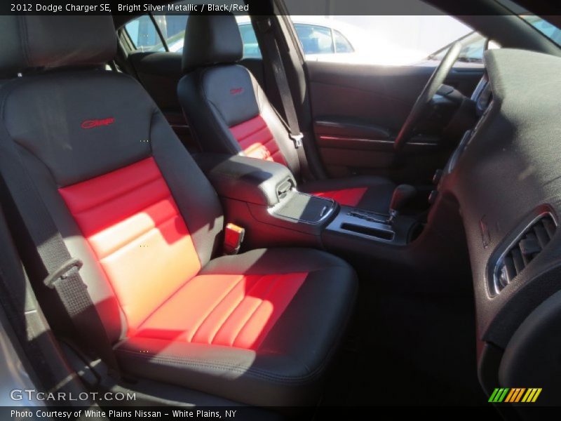 Bright Silver Metallic / Black/Red 2012 Dodge Charger SE