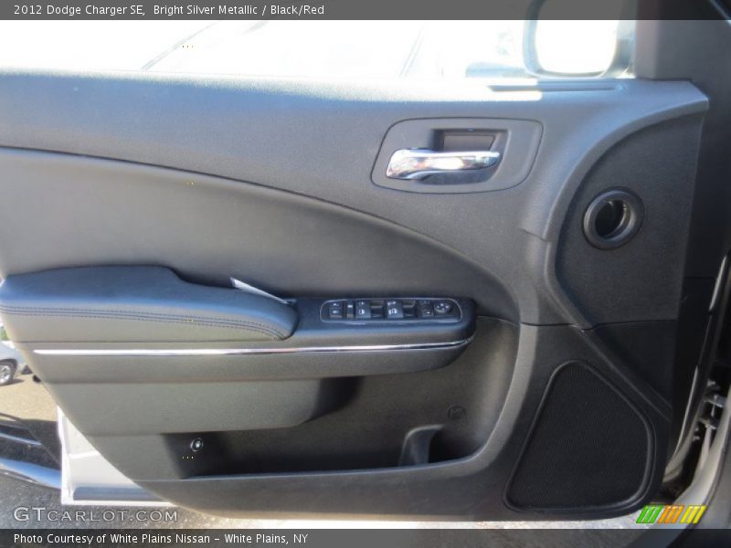 Bright Silver Metallic / Black/Red 2012 Dodge Charger SE