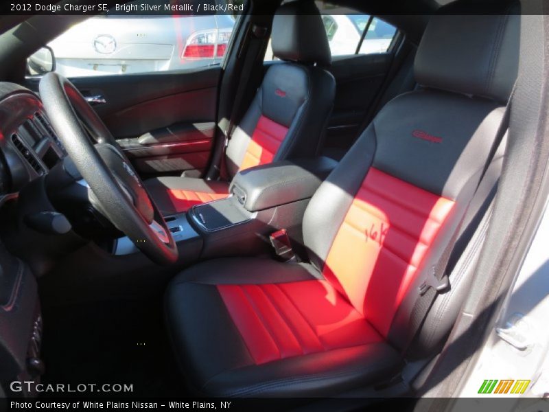 Bright Silver Metallic / Black/Red 2012 Dodge Charger SE