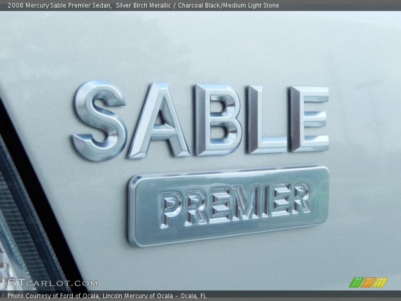 Silver Birch Metallic / Charcoal Black/Medium Light Stone 2008 Mercury Sable Premier Sedan
