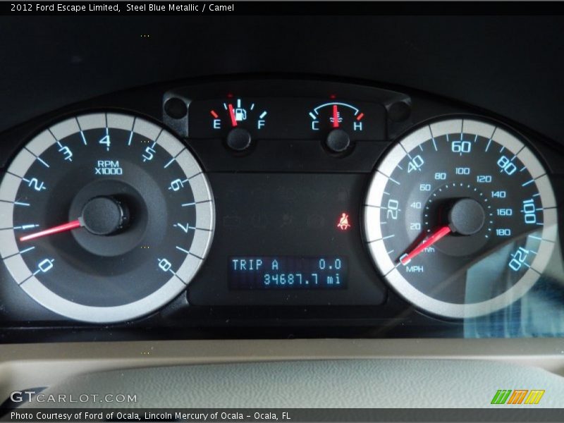 Steel Blue Metallic / Camel 2012 Ford Escape Limited