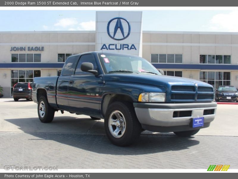 Intense Blue Pearlcoat / Mist Gray 2000 Dodge Ram 1500 ST Extended Cab