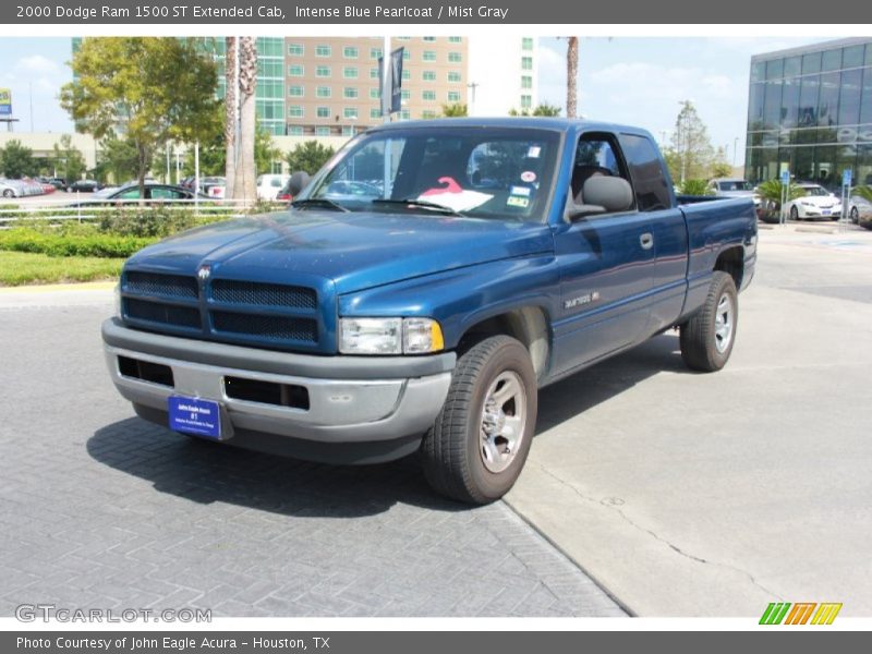 Intense Blue Pearlcoat / Mist Gray 2000 Dodge Ram 1500 ST Extended Cab