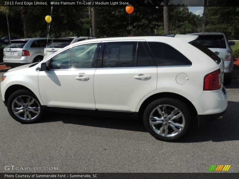 White Platinum Tri-Coat / Medium Light Stone 2013 Ford Edge Limited