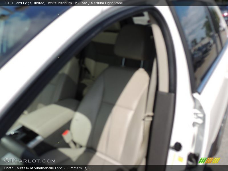 White Platinum Tri-Coat / Medium Light Stone 2013 Ford Edge Limited