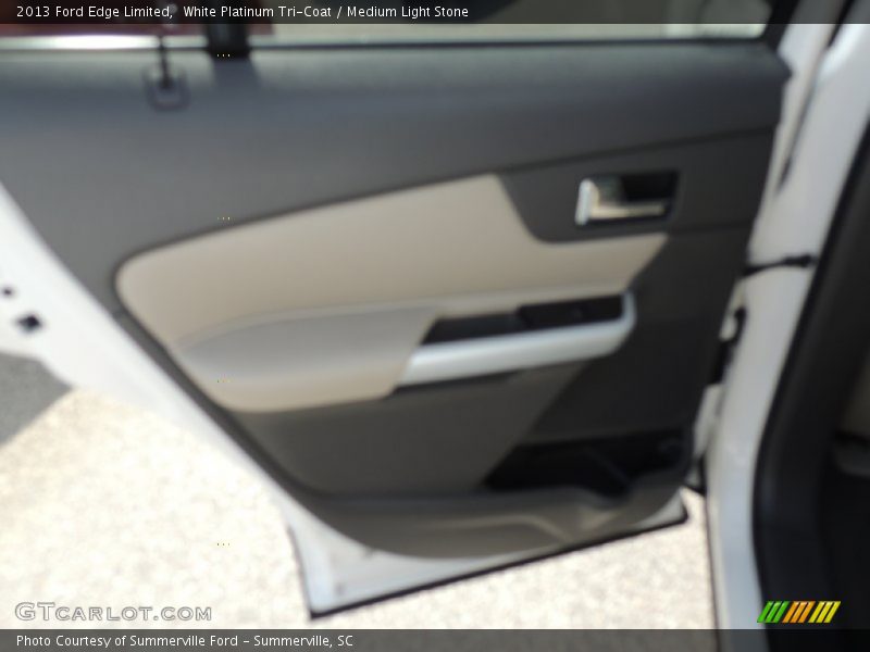 White Platinum Tri-Coat / Medium Light Stone 2013 Ford Edge Limited