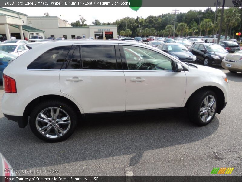 White Platinum Tri-Coat / Medium Light Stone 2013 Ford Edge Limited
