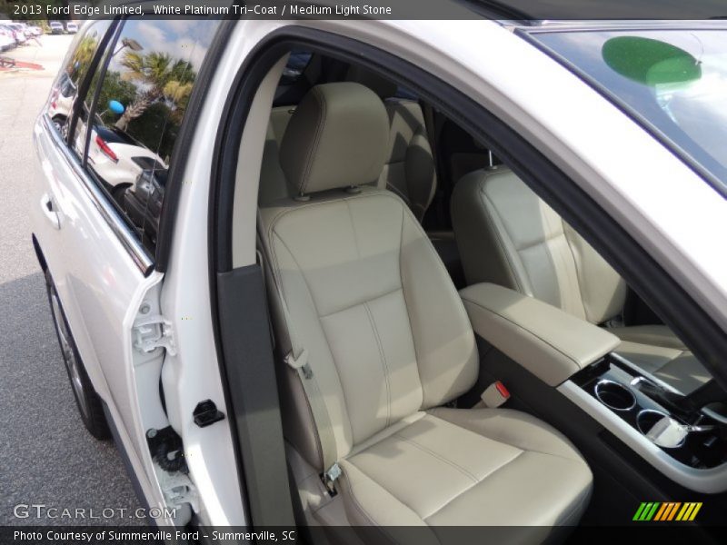 White Platinum Tri-Coat / Medium Light Stone 2013 Ford Edge Limited