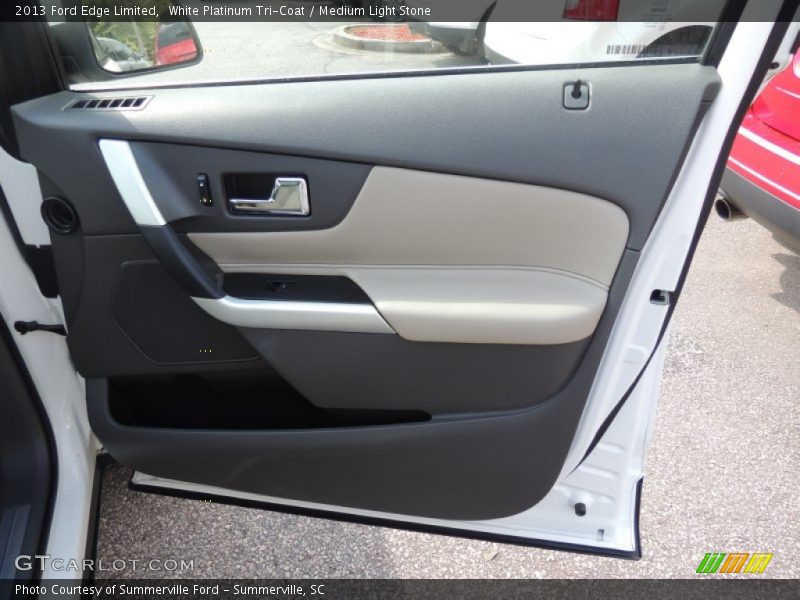 White Platinum Tri-Coat / Medium Light Stone 2013 Ford Edge Limited