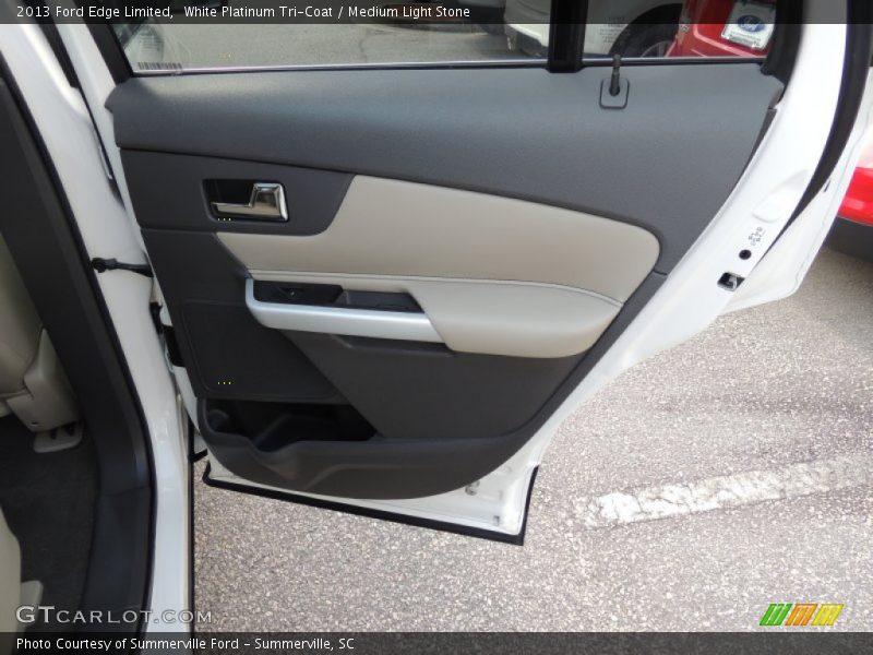 White Platinum Tri-Coat / Medium Light Stone 2013 Ford Edge Limited