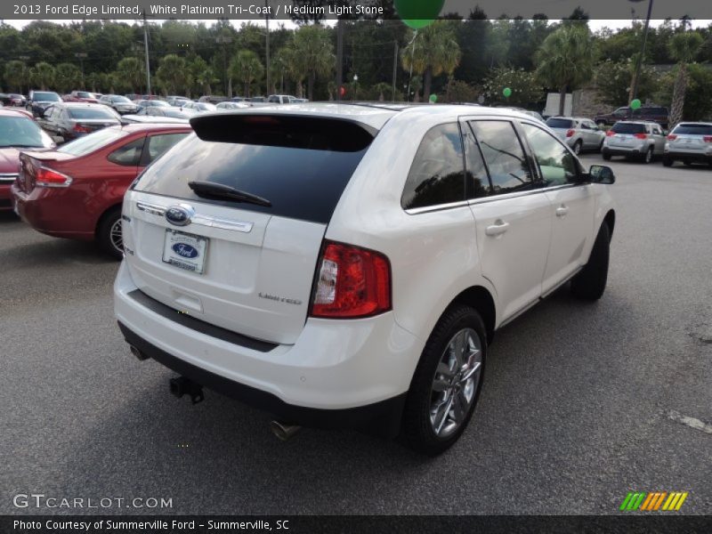 White Platinum Tri-Coat / Medium Light Stone 2013 Ford Edge Limited