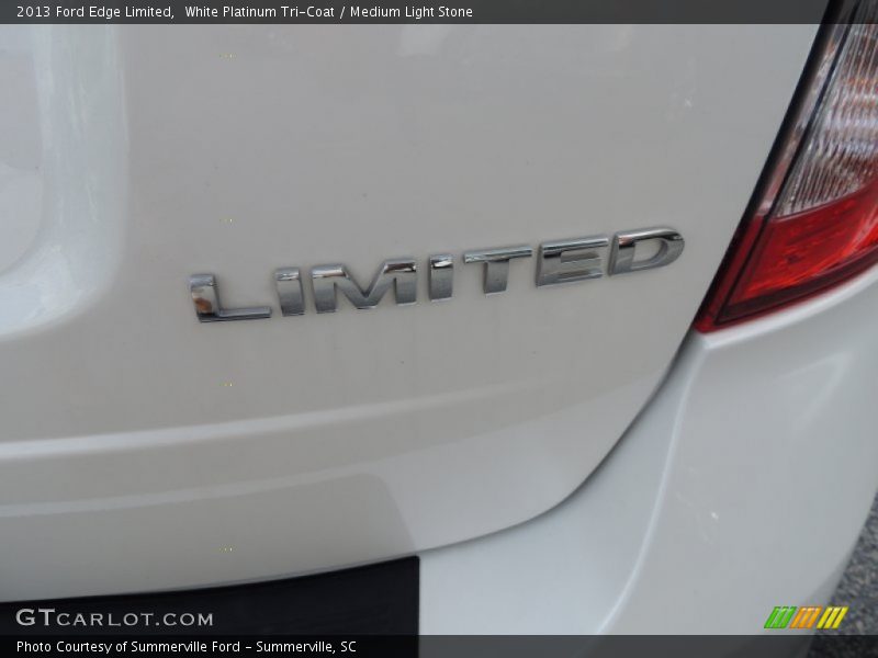 White Platinum Tri-Coat / Medium Light Stone 2013 Ford Edge Limited
