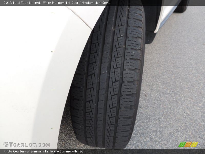 White Platinum Tri-Coat / Medium Light Stone 2013 Ford Edge Limited