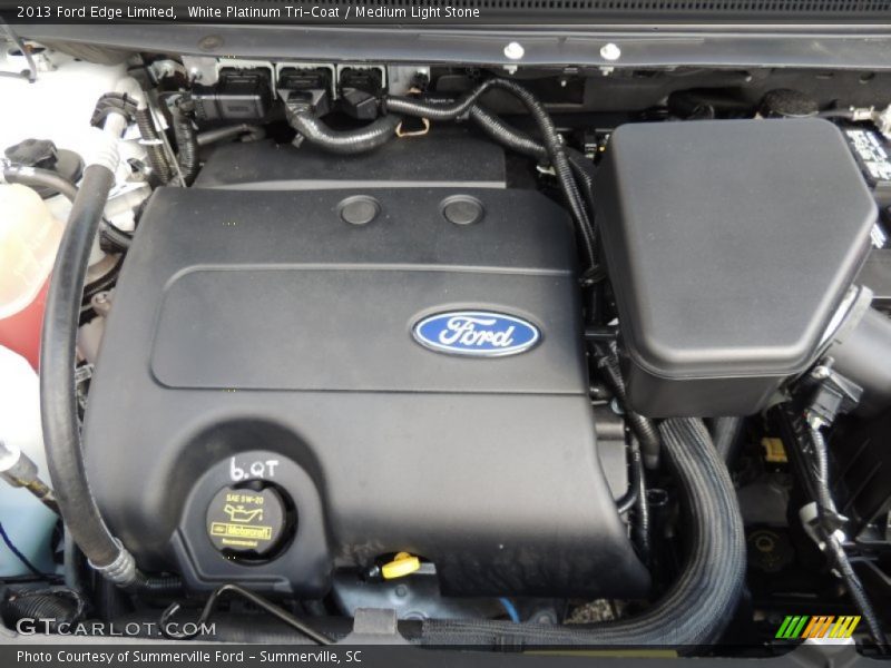 White Platinum Tri-Coat / Medium Light Stone 2013 Ford Edge Limited