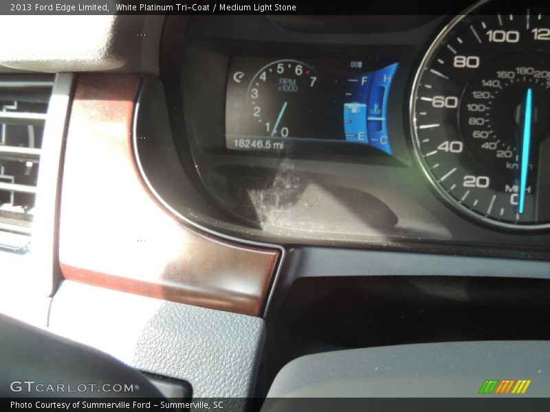 White Platinum Tri-Coat / Medium Light Stone 2013 Ford Edge Limited